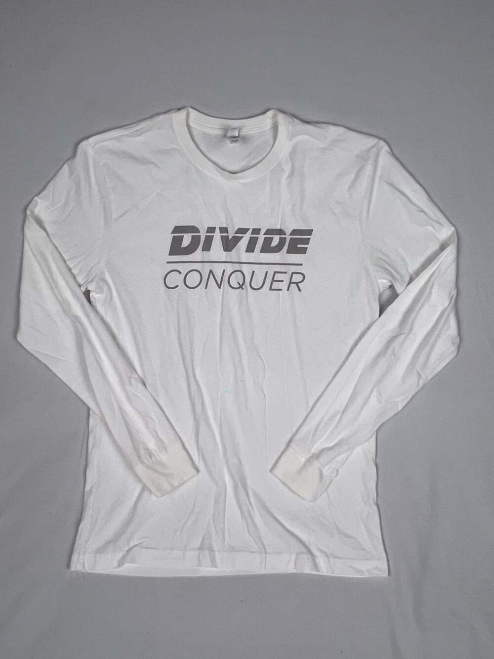 Next Level Apparel Divide Conquer Long Sleeve Size M White